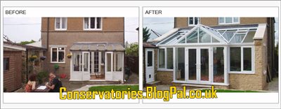 Lean-to conservatory
 Before and After Picture