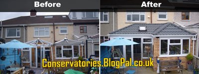 Lean-to conservatory
 Before and After Picture